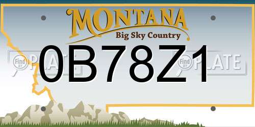 0B78Z1 Montana License Plate