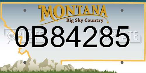 0B84285 Montana License Plate
