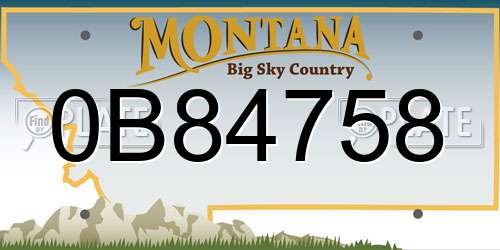 0B84758 Montana License Plate