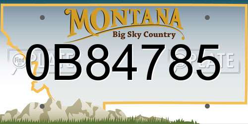 0B84785 Montana License Plate