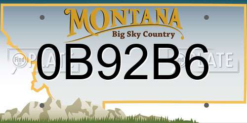 0B92B6 Montana License Plate
