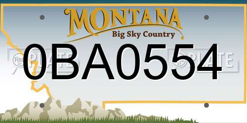 0BA0554 Montana License Plate