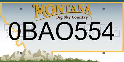 0BAO554 Montana License Plate
