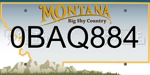 0BAQ884 Montana License Plate