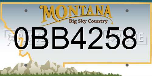 0BB4258 Montana License Plate