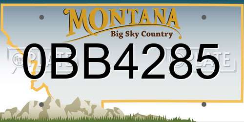 0BB4285 Montana License Plate