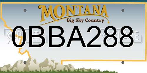 0BBA288 Montana License Plate