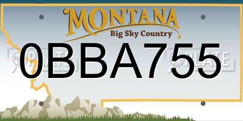 0BBA755 Montana License Plate