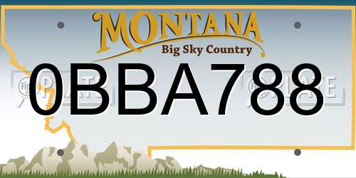 0BBA788 Montana License Plate