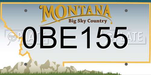 0BE155 Montana License Plate