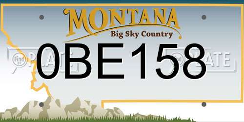 0BE158 Montana License Plate