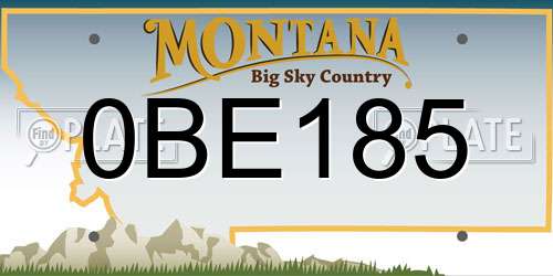 0BE185 Montana License Plate