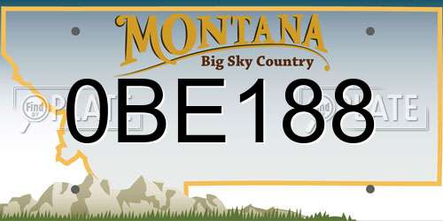 0BE188 Montana License Plate