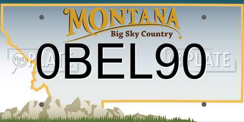 0BEL90 Montana License Plate