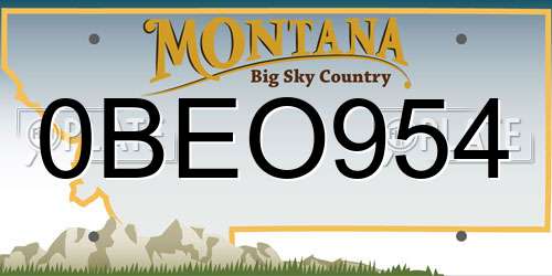 0BEO954 Montana License Plate