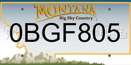 0BGF805 Montana License Plate