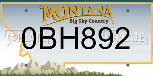 0BH892 Montana License Plate