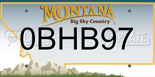 0BHB97 Montana License Plate