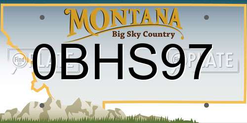 0BHS97 Montana License Plate