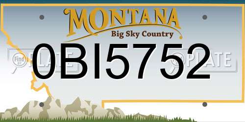 0BI5752 Montana License Plate