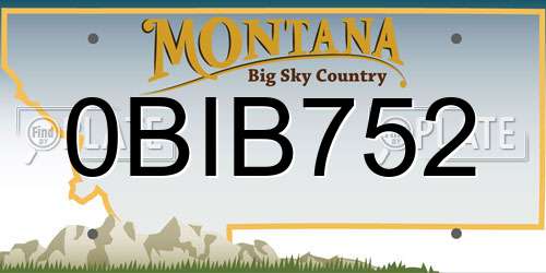0BIB752 Montana License Plate