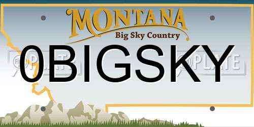 0BIGSKY Montana License Plate