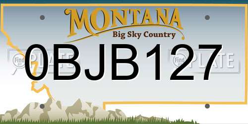 0BJB127 Montana License Plate