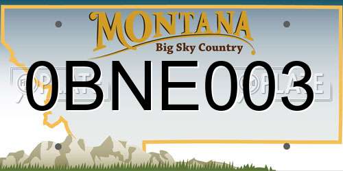 0BNE003 Montana License Plate