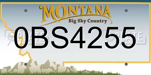 0BS4255 Montana License Plate