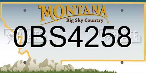 0BS4258 Montana License Plate