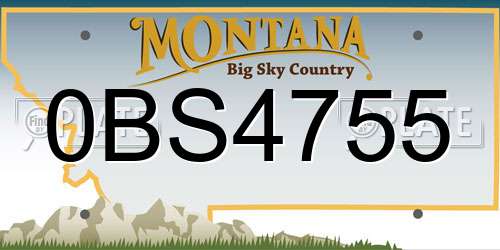 0BS4755 Montana License Plate