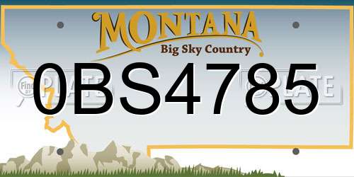 0BS4785 Montana License Plate