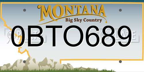 0BTO689 Montana License Plate