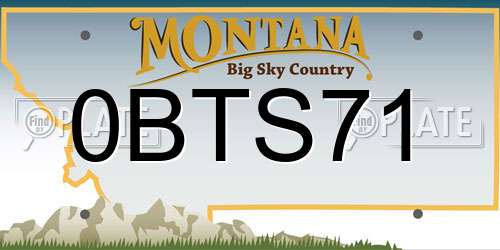 0BTS71 Montana License Plate