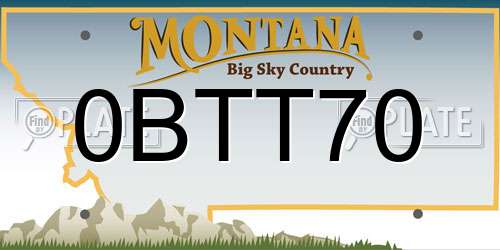 0BTT70 Montana License Plate