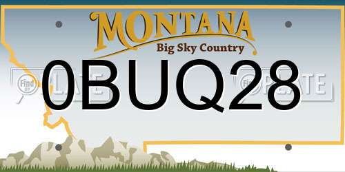 0BUQ28 Montana License Plate