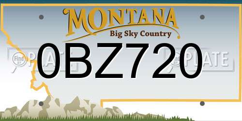 0BZ720 Montana License Plate