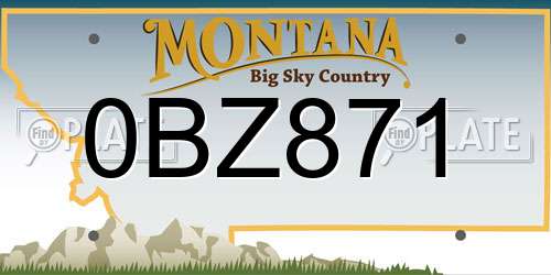 0BZ871 Montana License Plate