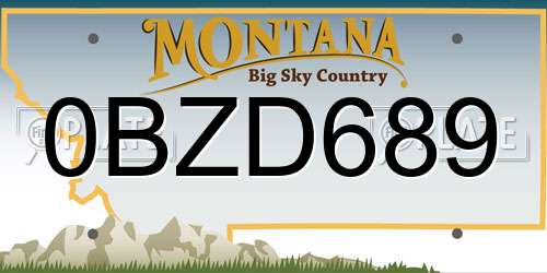 0BZD689 Montana License Plate