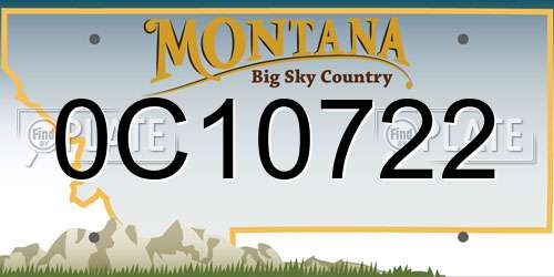 0C10722 Montana License Plate