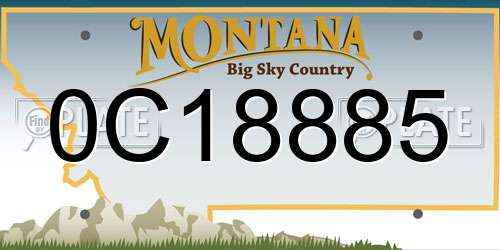 0C18885 Montana License Plate