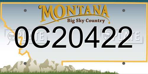 0C20422 Montana License Plate