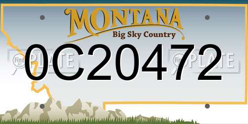 0C20472 Montana License Plate