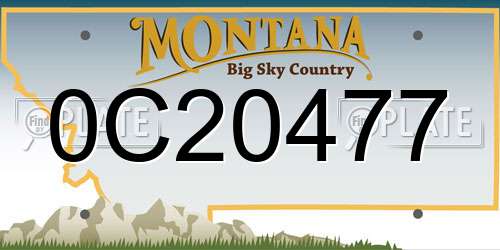 0C20477 Montana License Plate
