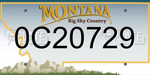 0C20729 Montana License Plate