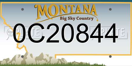 0C20844 Montana License Plate