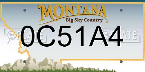 0C51A4 Montana License Plate