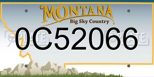 0C52066 Montana License Plate