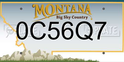 0C56Q7 Montana License Plate