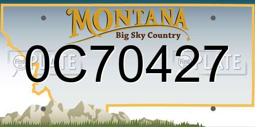 0C70427 Montana License Plate